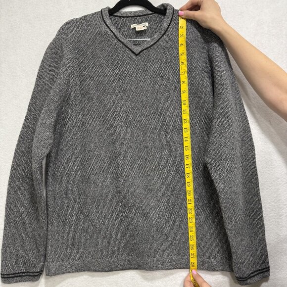 Carbon2Cobalt Sweater Mens XL Gray V Neck Cotton Pullover Casual Lightweight - Picture 5 of 8